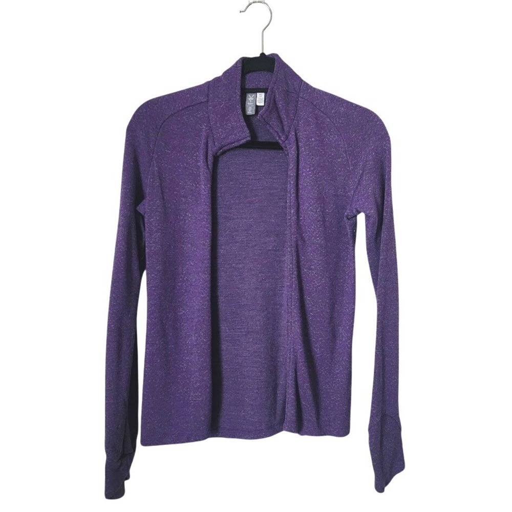 IBEX Merino Wool Full Zip Jacket Purple Long Sleeve Womens XS READ